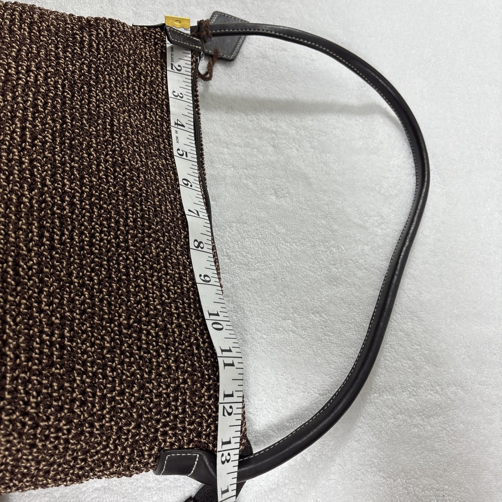 VTG Y2K The Sak Elliot Lucca Woven Knit Hobo Shoulder Bag Brown Black Trim - Picture 6 of 9